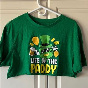 Green Graphic Crop Top